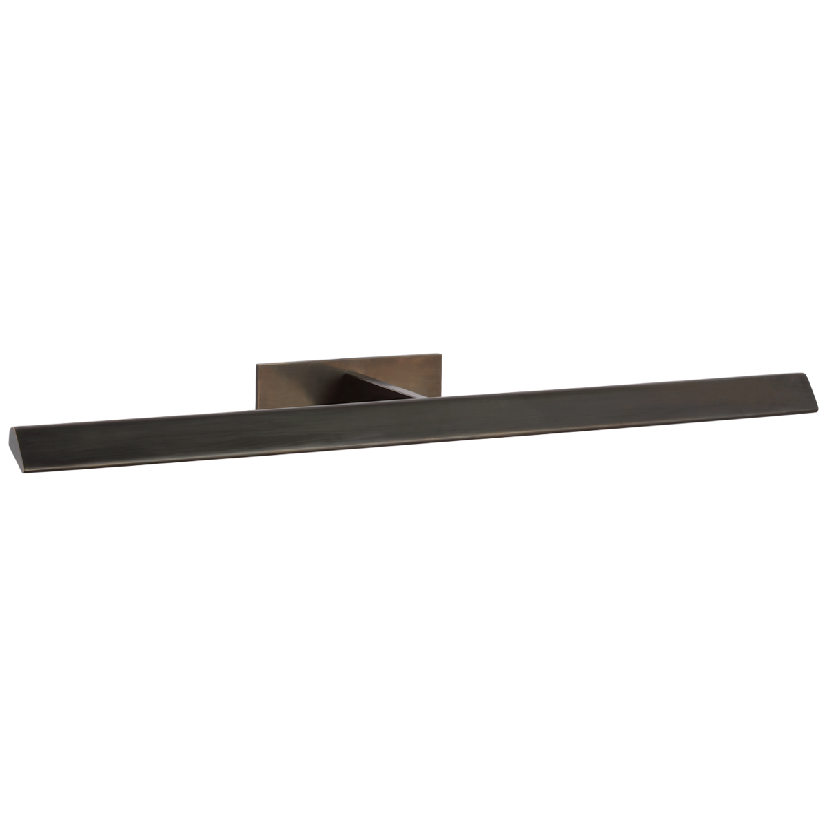 Featuring Petrel 30" Picture Light Bronze by Visual Comfort at Amethyst Home. Capturing movement through form, Ian K. Fowler's Petrel series presents an aerodynamic minimalism. Inspired by simple winged structures, the modern lighting maintains a slim profile and linear shape. Engineered to cast an even glow, the picture lights are ideal for illuminating wall art.Weight: 4 lbs.. Amethyst Home provides interior design, new construction, custom furniture, and area rugs in the Houston metro area