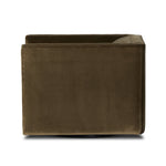 Featuring Phillip Surrey Olive Swivel Chair by Four Hands at Amethyst Home. Style meets substance in this olive cotton-blend swivel chair. Blind stitching along the seat and back cushions create a polished complement to the heritage frame. The slight pronounced seat cushion creates an illusion of being loose, but is actually a fixed cushion with expert tailoring. A piping channe. Amethyst Home provides interior design, new construction, custom furniture, and area rugs in the Kansas City metro area