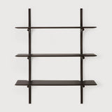 Featuring Pi Mahogany Dark Brown 3 Shelves Wall Shelf by Ethnicraft at Amethyst Home. The PI collection honours nature’s design by keeping the strength, curves and lines, as nature intended. Interesting shapes are discovered in this sleek and stylish, polished imperfect, finish. Each PI item is finished by hand to ensure that the individual character of the wood is respected. The PI . Amethyst Home provides interior design, new construction, custom furniture, and area rugs in the Boston metro area