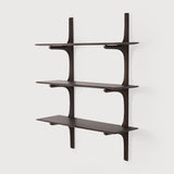 Featuring Pi Mahogany Dark Brown 3 Shelves Wall Shelf by Ethnicraft at Amethyst Home. The PI collection honours nature’s design by keeping the strength, curves and lines, as nature intended. Interesting shapes are discovered in this sleek and stylish, polished imperfect, finish. Each PI item is finished by hand to ensure that the individual character of the wood is respected. The PI. Amethyst Home provides interior design, new construction, custom furniture, and area rugs in the Seattle metro area