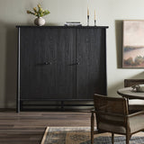Featuring Renaud Charcoal Oak Veneer 3-Door Cabinet by Four Hands at Amethyst Home. Expertly crafted from oak veneer, the Renaud 3-door cabinet offers a sleek and stylish storage solution. Its solid construction provides durability, while its charcoal finish adds a touch of sophistication. With three spacious compartments, this cabinet ensures ample space to organize and declutt. Amethyst Home provides interior design, new construction, custom furniture, and area rugs in the Kansas City metro area