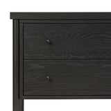 Featuring Roark Ebony Oak Veneer Nightstand by Four Hands at Amethyst Home. Rounded, chunky dowel legs in a black oak finish support the overhang top of this nightstand. Two drawers provide ample storage, finished with simple gunmetal hardware.Overall Dimensions: 30.00"w x 17.00"d x 24.00"hWeight : 76.06 lbsMaterials : Oak Veneer, Solid Oak. Amethyst Home provides interior design, new construction, custom furniture, and area rugs in the Tampa metro area
