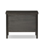 Featuring Roark Ebony Oak Veneer Nightstand by Four Hands at Amethyst Home. Rounded, chunky dowel legs in a black oak finish support the overhang top of this nightstand. Two drawers provide ample storage, finished with simple gunmetal hardware.Overall Dimensions: 30.00"w x 17.00"d x 24.00"hWeight : 76.06 lbsMaterials : Oak Veneer, Solid Oak. Amethyst Home provides interior design, new construction, custom furniture, and area rugs in the Winter Garden metro area