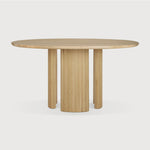 Featuring Roller Oak Round Max Dining Table by Ethnicraft at Amethyst Home. The Roller Max collection is remarkable in its design, distinguished with its stacked wood-stick effect. The dining table perfectly melds form with function. Featuring the option of reversable legs that can change the aesthetic to reflect personal style.Weight : 163 lbs Dimensions: 59.5" W x 59.5" L x . Amethyst Home provides interior design, new construction, custom furniture, and area rugs in the Winter Garden metro area