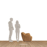 Russell Nubuck Suede Cognac Swivel Chair | ready to ship!