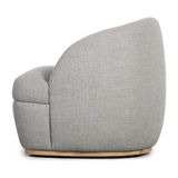 Featuring Sandie Swivel Chair - Gibson Silver by Four Hands at Amethyst Home. Textural grey performance fabric brings a design-forward feel to barrel seating atop a 360-degree swivel base of solid oak. Performance fabrics are specially created to withstand spills, stains, high traffic and wear, ensuring long-term comfort and unmatched durability.
Overall Dim. Amethyst Home provides interior design, new home construction design consulting, vintage area rugs, and lighting in the Monterey metro area.