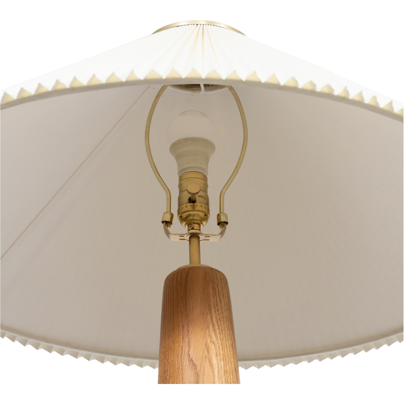 Featuring Nora Light Oak Floor Lamp by Four Hands at Amethyst Home. Modern minimal meets traditional. A tapered wood floor lamp base is topped with a design-forward pleated shade.Overall Dimensions: 28"W x 28"L x 66"HColors: Light Oak, Antique Brass, Cream LinenMaterials: Solid Oak, Steel Plating, 100% Flax/LinenWeight: 46.3 lbBulb(s) Included: YesBulb Type: . Amethyst Home provides interior design, new home construction design consulting, vintage area rugs, and lighting in the Seattle metro area.