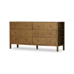 Featuring Meadow Tawny Oak 6 Drawer Dresser by Four Hands at Amethyst Home. With simple shaping inspired by midcentury casing, exposed framework and a warm oak finish bring a handcrafted, minimalist look to modern bedroom styling, with six spacious drawers for ample storage.
Overall Dimensions: 68.75"W x 17.50"L x 34.25"HColors: Tawny Oak Veneer, Tawny Oak. Amethyst Home provides interior design, new home construction design consulting, vintage area rugs, and lighting in the Scottsdale metro area.