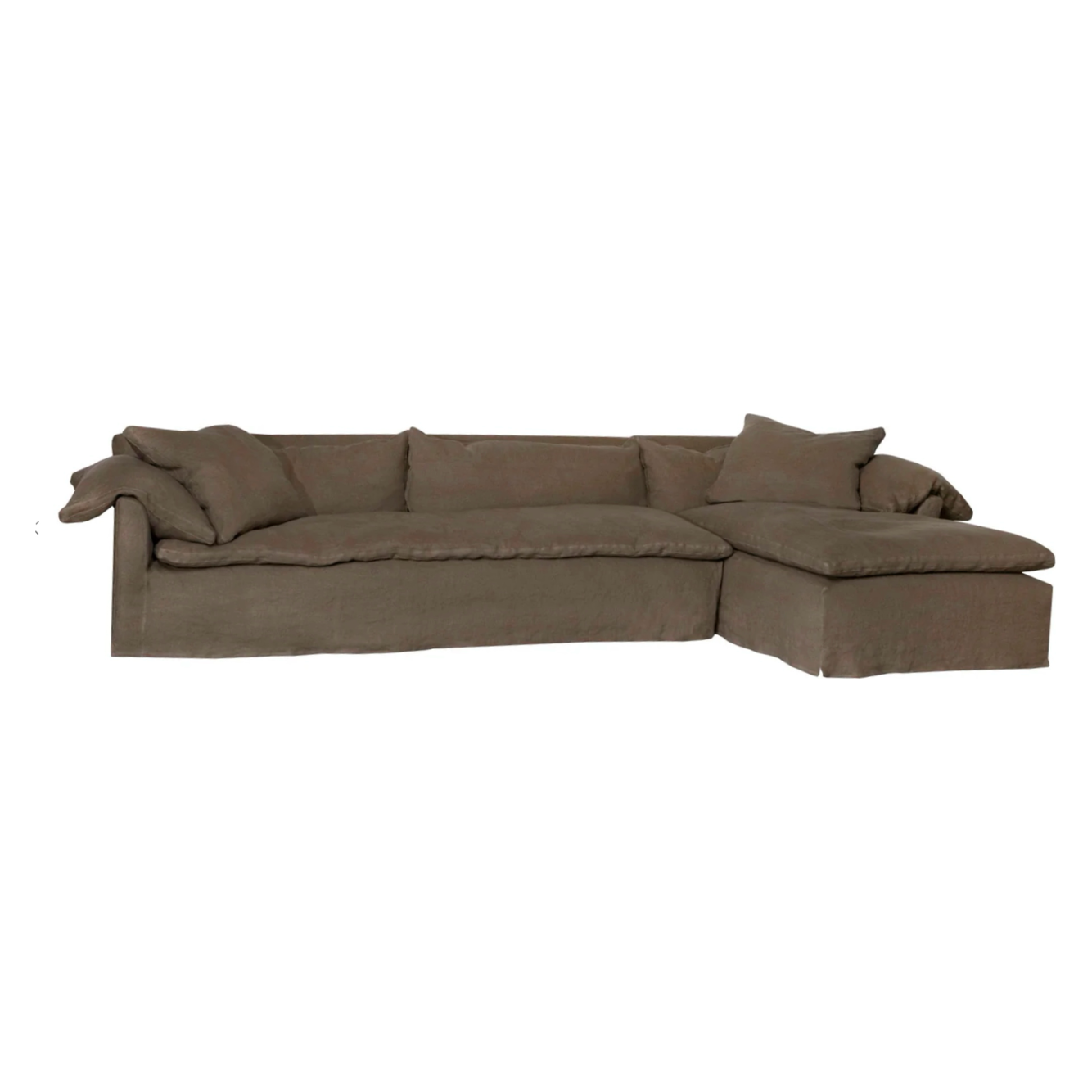Donato Cafe Slipcovered Linen Sectional with Chaise | shipping 12/26/2025