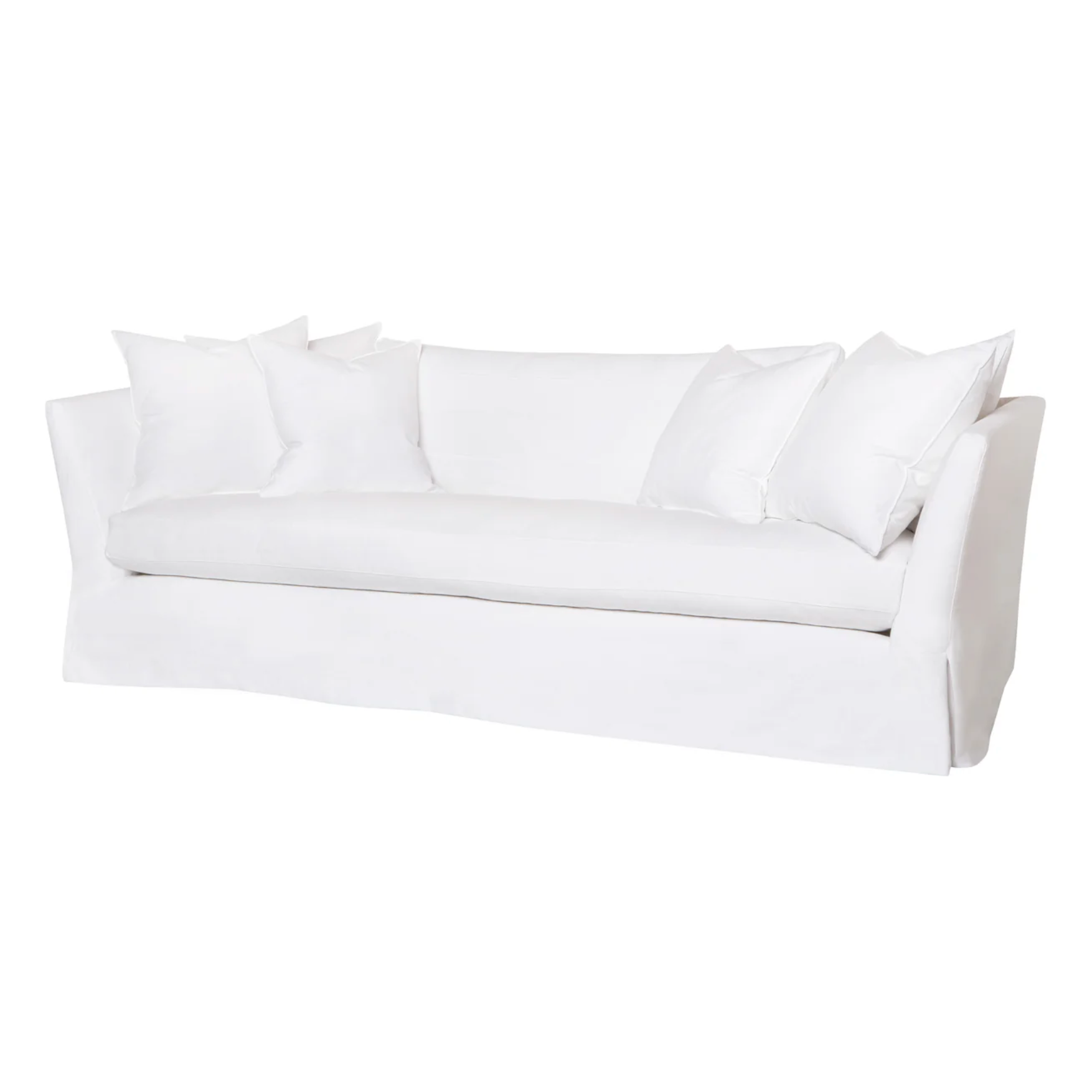 Featuring Seda White Linen Slipcovered Sofa by Cisco Brothers at Amethyst Home. The Seda Sofa embodies a blithe, carefree coastal spirit. It’s simple silhouette is accented with a kick pleat bottom for a hint of refinement. It’s wide, open arms and ample bench seat invite you to take it easy and just enjoy.
Made in USA
Fabric Details:100% Linen20,000 ru. Amethyst Home provides interior design, new home construction design consulting, vintage area rugs, and lighting in the Laguna Beach metro area.