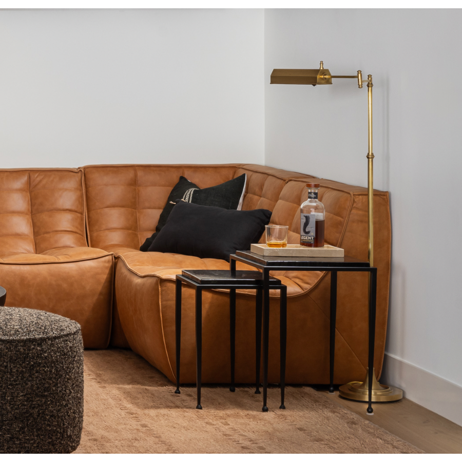 Dexter Smoked Black Cast Glass Nesting Tables