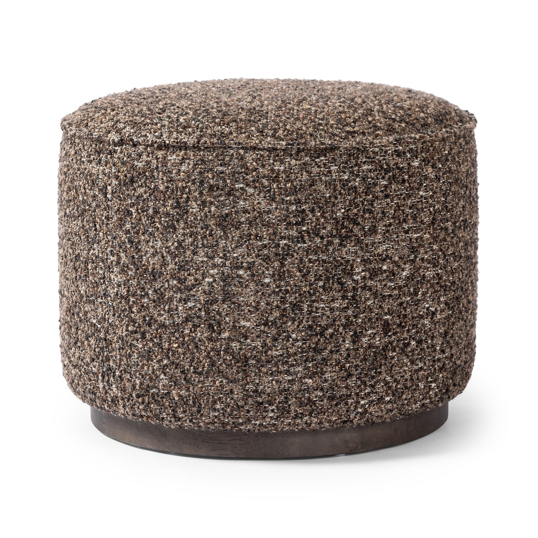 Featuring Sinclair Ivan Granite Round Ottoman by Four Hands at Amethyst Home. This round ottoman of textural upholstery can be placed just about anywhere, bringing with it a hip retro vibe.Overall Dimensions: 22.00"w x 22.00"d x 18.50"hWeight : 13.23 lbsMaterials : 60% Acrylic, 33% Cotton, 7% Polyester, Solid Parawood, 100% Polyester. Amethyst Home provides interior design, new construction, custom furniture, and area rugs in the Portland metro area