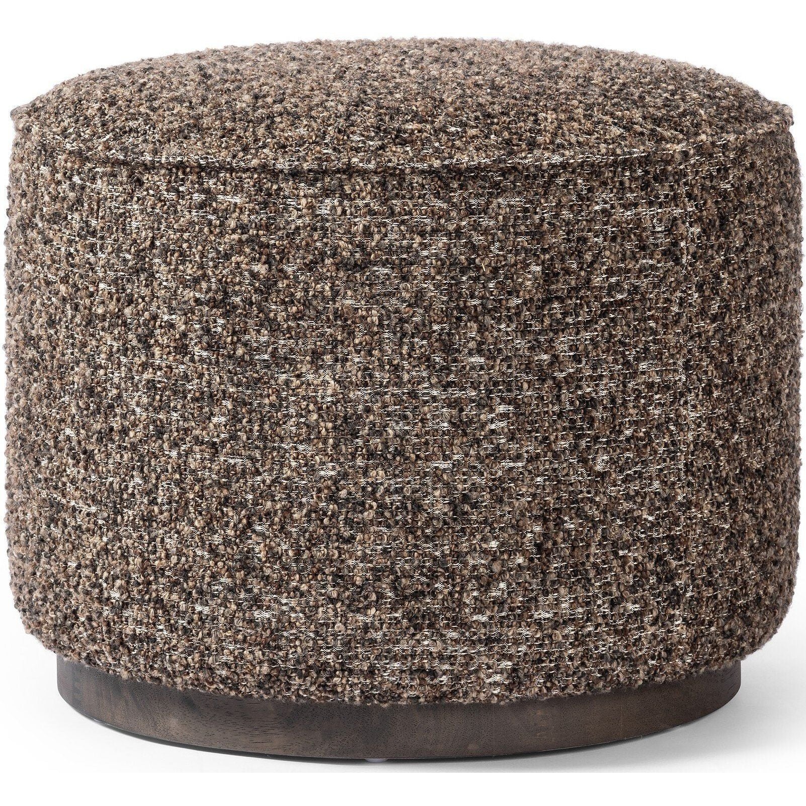 Featuring Sinclair Ivan Granite Round Ottoman by Four Hands at Amethyst Home. This round ottoman of textural upholstery can be placed just about anywhere, bringing with it a hip retro vibe.Overall Dimensions: 22.00"w x 22.00"d x 18.50"hWeight : 13.23 lbsMaterials : 60% Acrylic, 33% Cotton, 7% Polyester, Solid Parawood, 100% Polyester. Amethyst Home provides interior design, new construction, custom furniture, and area rugs in the Salt Lake City metro area