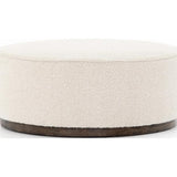 Sinclair Large Round Ottoman - Knoll Natural  Four Hands