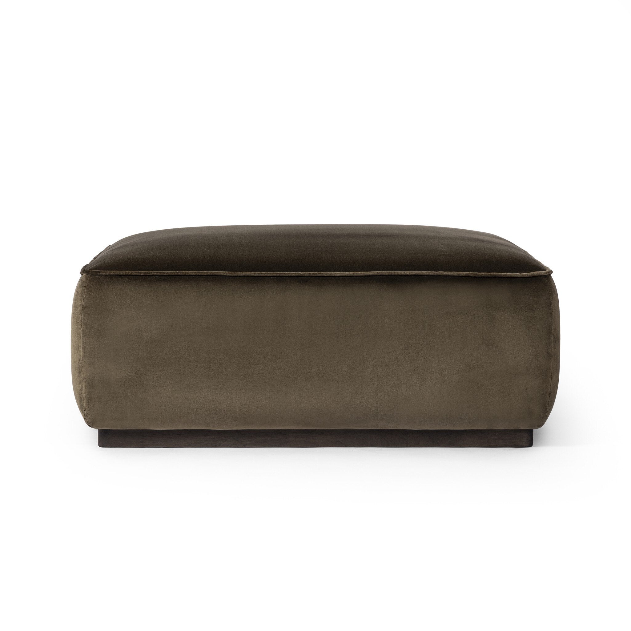 Featuring Sinclair Surrey Olive Square Ottoman by Four Hands at Amethyst Home. Upholstered in a deep olive velvet paired with a solid brown wood base, this 36" square ottoman can be placed just about anywhere – bringing with it a luxe vibe. Style with a tray as a design-forward coffee table.21"Overall Dimensions: 21.50"w x 21.50"d x 16.00"hWeight: 20.94 lbs36"Overall Dimensions: . Amethyst Home provides interior design, new construction, custom furniture, and area rugs in the Scottsdale metro area