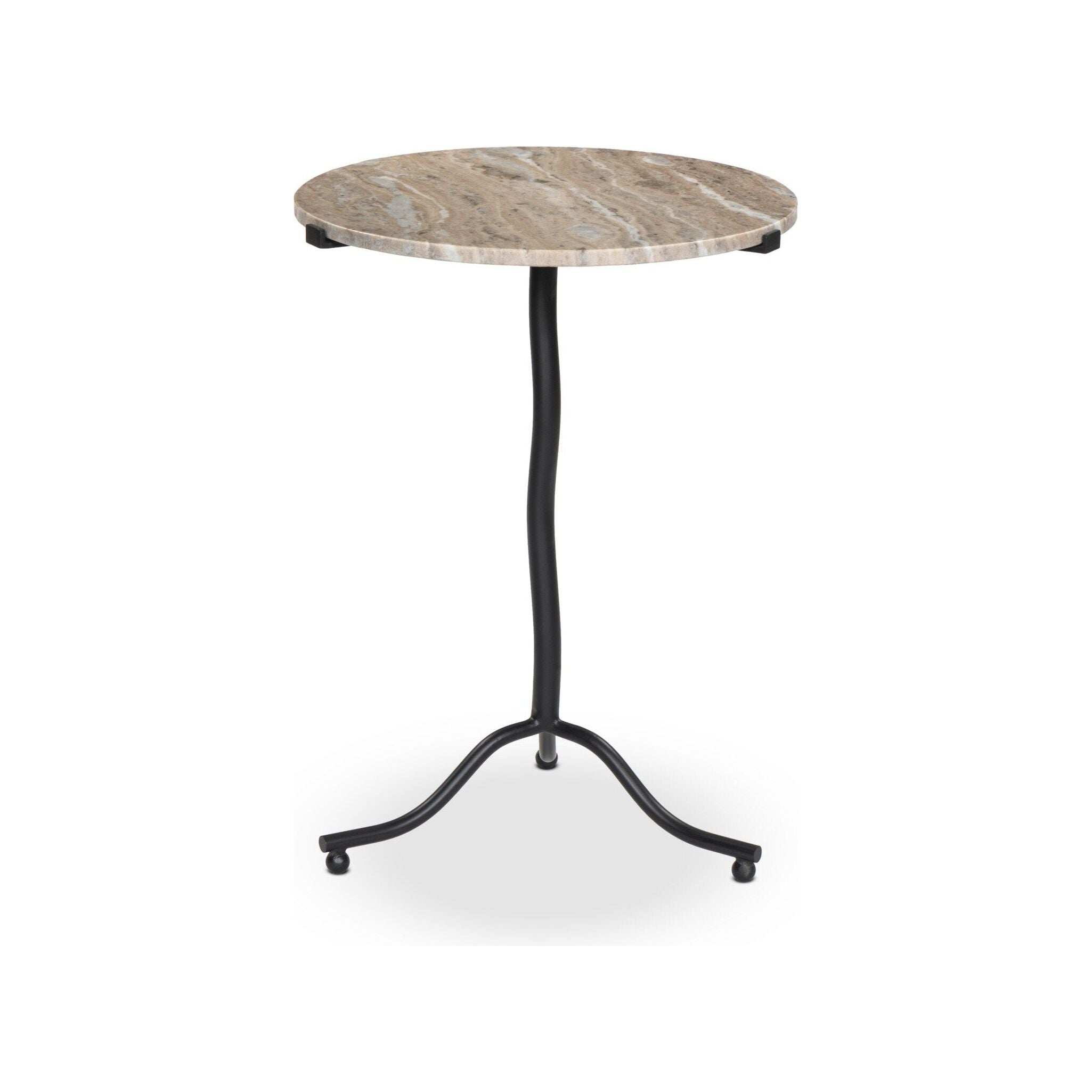 Featuring Sophie Creamy Taupe Marble End Table by Four Hands at Amethyst Home. A dark brass base contrasts a smooth taupe marble top with heavy veining for added movement.Overall Dimensions: 18.25"w x 18.00"d x 24.25"hWeight : 26.05 lbsMaterials :Solid Marble, Iron. Amethyst Home provides interior design, new construction, custom furniture, and area rugs in the Seattle metro area