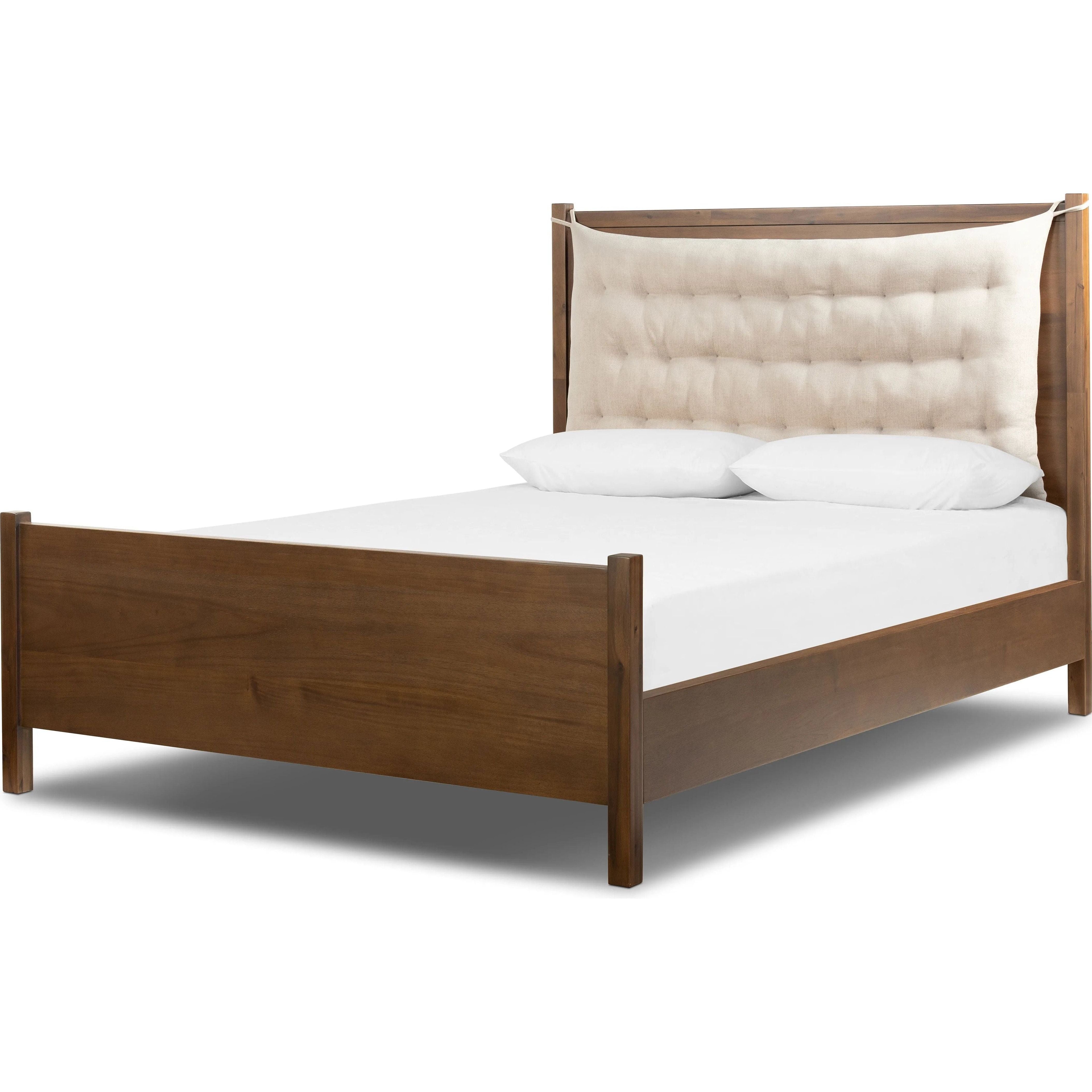 Featuring Sullivan Harbor Sand Bed by Four Hands at Amethyst Home. A simple, heavy wood bed frame with a removable sling cushion in a neutral fabric with blind button tufting. Choose the all-wood look or opt for a softer look with the pillow. The cushion is reinforced at the corners for added durability and easily removed for cleaning.
Collection: PattenC. Amethyst Home provides interior design, new home construction design consulting, vintage area rugs, and lighting in the Los Angeles metro area.