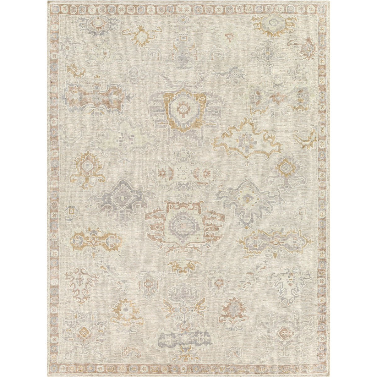 Tapis noué à la main crème Revere