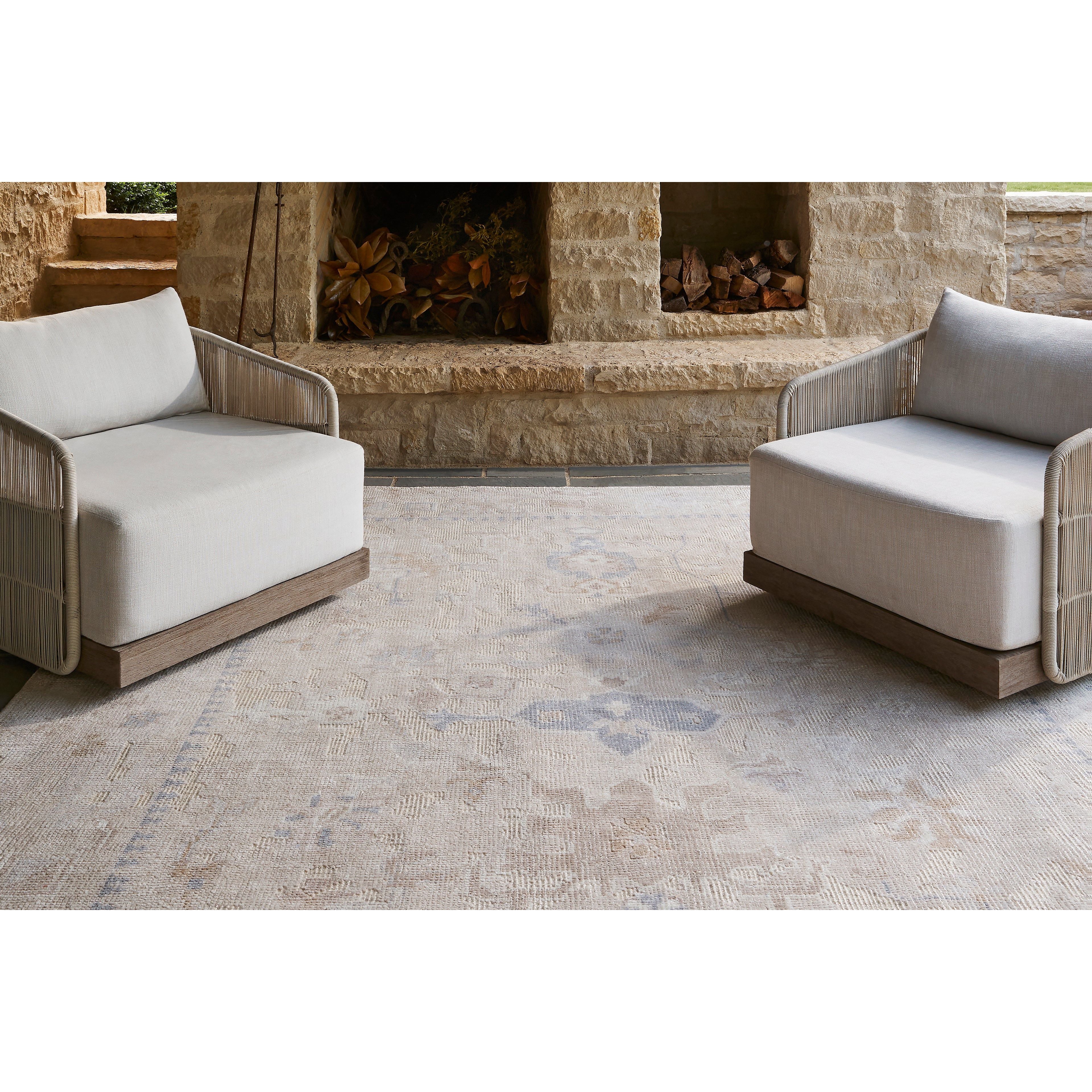 Featuring Revere Natural Hand-Knotted Rug by Surya at Amethyst Home. Soft enough for indoors and durable enough for all season weather. Hand-knotted of sustainable PET, the Revere Natural hand-knotted rug's superpower is that it can be easily cleaned and hosed off outside!
Hand Knotted100% Recycled PET Yarn
Clean spills immediately by blotting with a clea. Amethyst Home provides interior design, new home construction design consulting, vintage area rugs, and lighting in the Kansas City metro area.