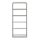 Featuring Swinton Hammered Aged Brass Bookcase by Four Hands at Amethyst Home. Hammered gunmetal-finished iron frames tempered glass shelving, for a transitional look with subtle vintage vibes.82"Overall Dimensions: 38.00"w x 20.75"d x 82.00"hWeight: 227.87 lbs102"Overall Dimensions: 42.00"w x 20.75"d x 102.00"hWeight: 293.21 lbsMaterials : Iron, Glass. Amethyst Home provides interior design, new construction, custom furniture, and area rugs in the Portland metro area