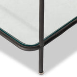 Featuring Swinton Hammered Aged Brass Bookcase by Four Hands at Amethyst Home. Hammered gunmetal-finished iron frames tempered glass shelving, for a transitional look with subtle vintage vibes.82"Overall Dimensions: 38.00"w x 20.75"d x 82.00"hWeight: 227.87 lbs102"Overall Dimensions: 42.00"w x 20.75"d x 102.00"hWeight: 293.21 lbsMaterials : Iron, Glass. Amethyst Home provides interior design, new construction, custom furniture, and area rugs in the Washington metro area