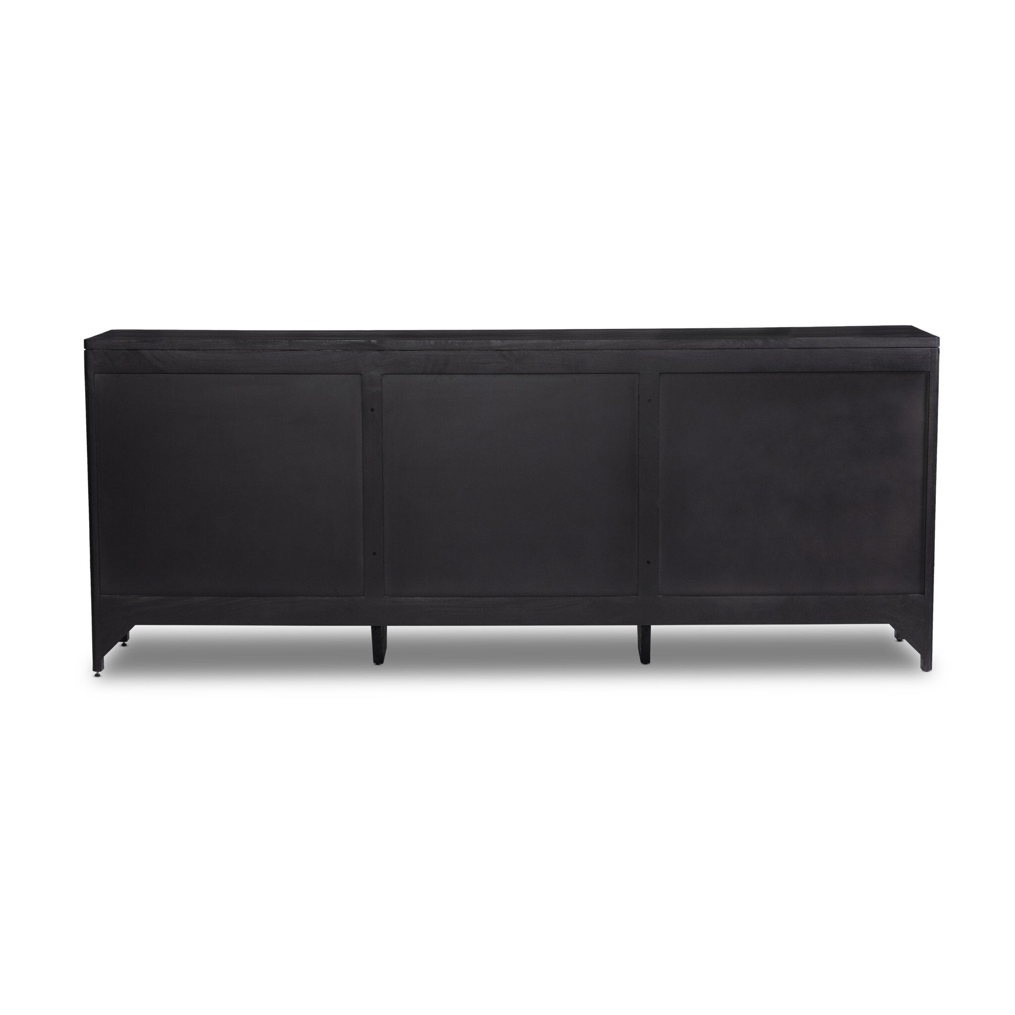 Featuring Sydney Black Cane 9 Drawer Dresser by Four Hands at Amethyst Home. Black-finished mango encases nine spacious drawers of woven black cane, for a textural, monochromatic look.Overall Dimensions: 86.00"w x 18.00"d x 34.00"hWeight : 235.67 lbsMaterials : Cane, Solid Mango. Amethyst Home provides interior design, new construction, custom furniture, and area rugs in the Charlotte metro area