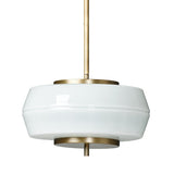 Featuring Tayden Frosted Globe Pendant by Four Hands at Amethyst Home. A frosted glass disk floats atop an antiqued brass iron frame in a low profile that works into a wide range of spaces. This piece is compatible with sloped ceilings.Overall Dimensions: 16.00"w x 16.00"d x 7.50"hWeight : 17.09 lbsMaterials : Glass, Iron. Amethyst Home provides interior design, new construction, custom furniture, and area rugs in the Boston metro area