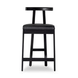 Featuring Tex Black Leather Counter Stool by Four Hands at Amethyst Home. This dark, monochromatic look inspired by Greek design meets black-finished Rosa Morada with black top-grain leather. A slim T-shape frame is perfectly sized for the counter.Overall Dimensions: 20.25"w x 17.75"d x 36.50"hWeight : 11.90 lbsMaterials : Top Grain Leather, Solid Rosa Morada, 100% Polyurethane F. Amethyst Home provides interior design, new construction, custom furniture, and area rugs in the Des Moines metro area