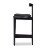 Featuring Tex Black Leather Counter Stool by Four Hands at Amethyst Home. This dark, monochromatic look inspired by Greek design meets black-finished Rosa Morada with black top-grain leather. A slim T-shape frame is perfectly sized for the counter.Overall Dimensions: 20.25"w x 17.75"d x 36.50"hWeight : 11.90 lbsMaterials : Top Grain Leather, Solid Rosa Morada, 100% Polyurethane. Amethyst Home provides interior design, new construction, custom furniture, and area rugs in the Laguna Beach metro area