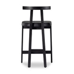 Featuring Tex Black Leather Counter Stool by Four Hands at Amethyst Home. This dark, monochromatic look inspired by Greek design meets black-finished Rosa Morada with black top-grain leather. A slim T-shape frame is perfectly sized for the counter.Overall Dimensions: 20.25"w x 17.75"d x 36.50"hWeight : 11.90 lbsMaterials : Top Grain Leather, Solid Rosa Morada, 100% Polyurethane Foa. Amethyst Home provides interior design, new construction, custom furniture, and area rugs in the Portland metro area