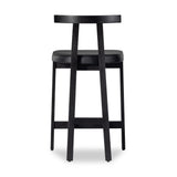 Featuring Tex Black Leather Counter Stool by Four Hands at Amethyst Home. This dark, monochromatic look inspired by Greek design meets black-finished Rosa Morada with black top-grain leather. A slim T-shape frame is perfectly sized for the counter.Overall Dimensions: 20.25"w x 17.75"d x 36.50"hWeight : 11.90 lbsMaterials : Top Grain Leather, Solid Rosa Morada, 100% Polyurethane Foa. Amethyst Home provides interior design, new construction, custom furniture, and area rugs in the Portland metro area