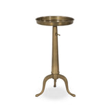 Featuring Umi Dark Matte Brass End Table by Four Hands at Amethyst Home. Made from solid brass with a dark matte finish, a slim, versatile end table features a telescope post for height adjustability, plus a tray-style top, perfectly sized to keep your favorite book or drink within reach.Overall Dimensions: 12.25"w x 12.25"d x 25.00"hWeight : 12.39 lbsMaterials : Brass. Amethyst Home provides interior design, new construction, custom furniture, and area rugs in the Charlotte metro area