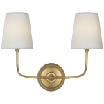 Featuring Vendome 16" Cordless Double Sconce Hand-Rubbed Antique Brass by Visual Comfort at Amethyst Home. Vendome 16" Cordless Double Sconce in Hand-Rubbed Antique Brass with Linen Shades
Overall Dimensions: 17.75" L x 17.75" W x 16.25" H Weight : 5 lbs.. Amethyst Home provides interior design, new construction, custom furniture, and area rugs in the Los Angeles metro area