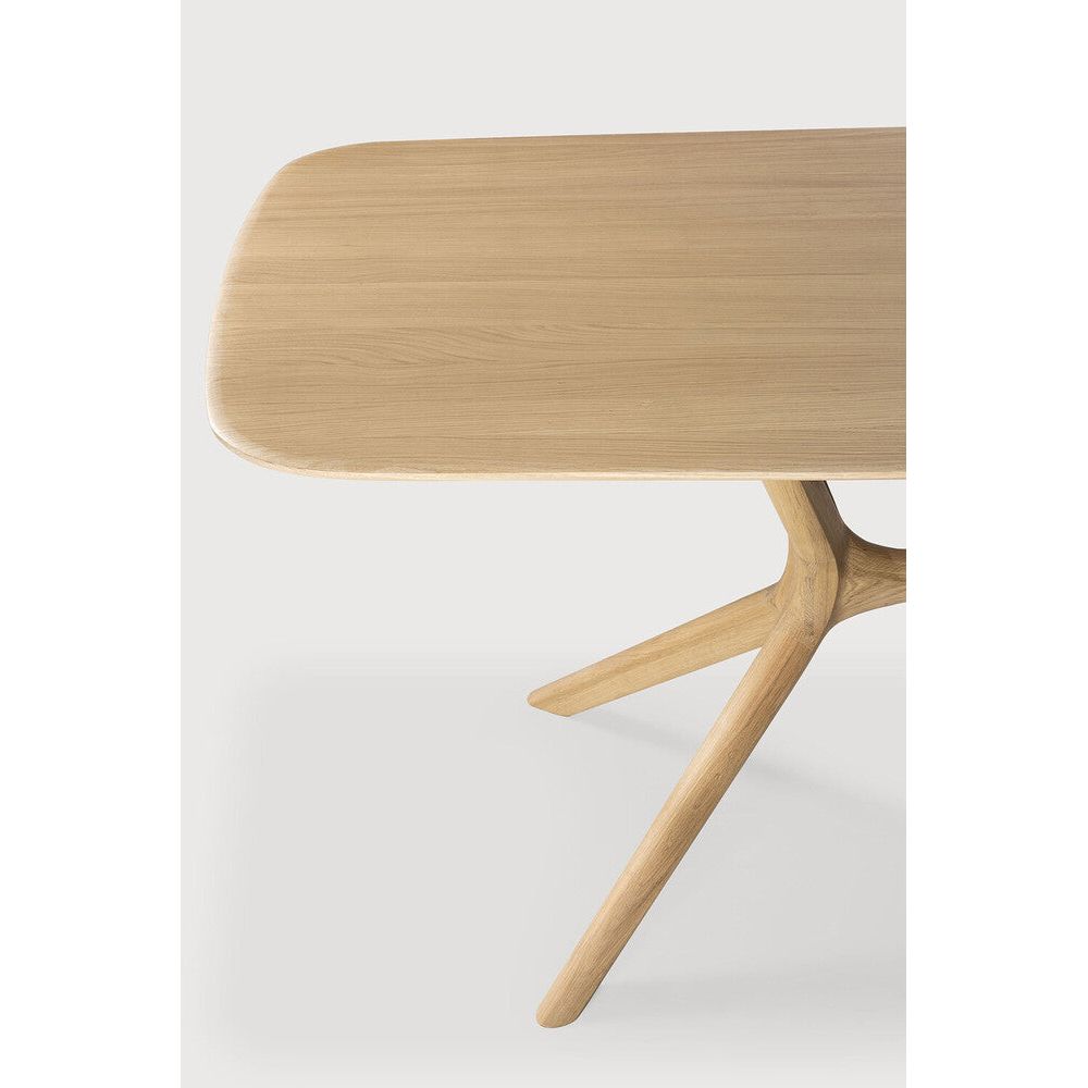 Featuring X Oak Rectangular Dining Table by Ethnicraft at Amethyst Home. Complex in its simplicity. The X table’s sturdy, yet intricate, construction is a true work of art and a credit to the most advanced woodworking techniques. With a seamless structural interplay between the unique shape of the legs and the soft lines of the tabletop, guests will enjoy the most comfortable seating . Amethyst Home provides interior design, new construction, custom furniture, and area rugs in the Omaha metro area