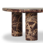 Featuring Zion Merlot Marble Coffee Table by Four Hands at Amethyst Home. Shape and material share the spotlight in this tripod-style coffee table of solid marble. With turned, pillar legs and a rich merlot finish, with dramatic natural veining. Option to pair with smaller matching table for a nested look.Small TableOverall Dimensions: 36.00"w x 25.50"d x 13.00"hWeight: 154.10 lbsBi. Amethyst Home provides interior design, new construction, custom furniture, and area rugs in the Seattle metro area