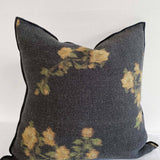 Wabi Sabi French Linen Roses Accent Pillow – Ocre 20x20