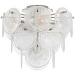 Featuring Loire Medium Tiered Flush Mount by Visual Comfort at Amethyst Home. The Loire by AERIN evokes mid-century Italian elegance while adding modern updates in design and finishes. The fluid and dynamic silhouettes cascade and inspire through the distinctive glow of light softly filtered through hand-blown white strié glass discs. Larger pieces can a.  Amethyst Home provides interior design, new home construction design consulting, vintage area rugs, and lighting in the Washington metro area.