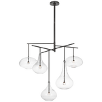 Featuring Lomme XL Chandelier by Visual Comfort at Amethyst Home. The Lomme by Champalimaud showcases poetic silhouettes with hand-blown clear glass shades in the form of water droplets. These are gracefully suspended from gunmetal, nickel, or brass armatures in two types of chandeliers or as a single pendant and are beautiful both lit and unlit—inspirational .  Amethyst Home provides interior design, new home construction design consulting, vintage area rugs, and lighting in the Tampa metro area.