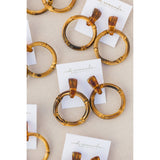 Dark Brown Bamboo Statement Drop Earrings