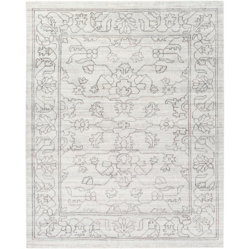 Featuring Hightower Cream Hand-Knotted Rug by Surya at Amethyst Home. The Hightower Collection showcases traditional inspired designs that exemplify timeless styles of elegance, comfort, and sophistication. With their Hand-Knotted construction, these rugs provide a durability that can not be found in other handmade constructions, and boasts the ability to be .  Amethyst Home provides interior design, new home construction design consulting, vintage area rugs, and lighting in the Dallas metro area.