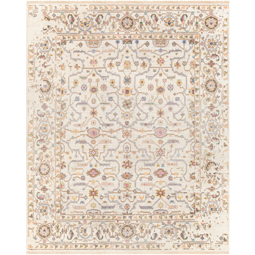 Featuring Kushal Freya Hand-Knotted Rug by Surya at Amethyst Home. The Kushal Freya rug is a stylish vintage-inspired piece crafted from a blend of soft viscose and wool. The lush cream tones, contrasted with pastel highlights, creates a bright and bold statement for any bedroom. The perfect addition for any interior, the Kushal Rug will bring a touch of class to your. Amethyst Home provides interior design, new construction, custom furniture, and area rugs in the Laguna Beach metro area. KUS-2306