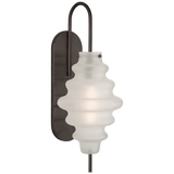 Featuring Tableau Large Sconce by Visual Comfort at Amethyst Home. Defined by its signature glass shade with undulating, circular lines, Kelly Wearstler's Tableau series embodies modern classic design. Mixing metal with clear or textured volcanic glass, the unique forms create elegant flush mounts and sconces that are ideal for any space.Overall Dimensions: 6.  Amethyst Home provides interior design, new home construction design consulting, vintage area rugs, and lighting in the Dallas metro area.