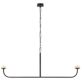 Featuring Pedra 56" Linear Chandelier by Visual Comfort at Amethyst Home. The Pedra Linear Chandelier, measuring 56 inches, is elegantly crafted in Antique-Burnished Brass and features stunning Alabaster accents.Overall Dimensions: 56.75" L x 56.75" W x 21.5" HWeight: 10 lbs..  Amethyst Home provides interior design, new home construction design consulting, vintage area rugs, and lighting in the Los Angeles metro area.