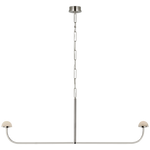 Featuring Pedra 56" Linear Chandelier by Visual Comfort at Amethyst Home. The Pedra Linear Chandelier, measuring 56 inches, is elegantly crafted in Antique-Burnished Brass and features stunning Alabaster accents.Overall Dimensions: 56.75" L x 56.75" W x 21.5" HWeight: 10 lbs..  Amethyst Home provides interior design, new home construction design consulting, vintage area rugs, and lighting in the Newport Beach metro area.