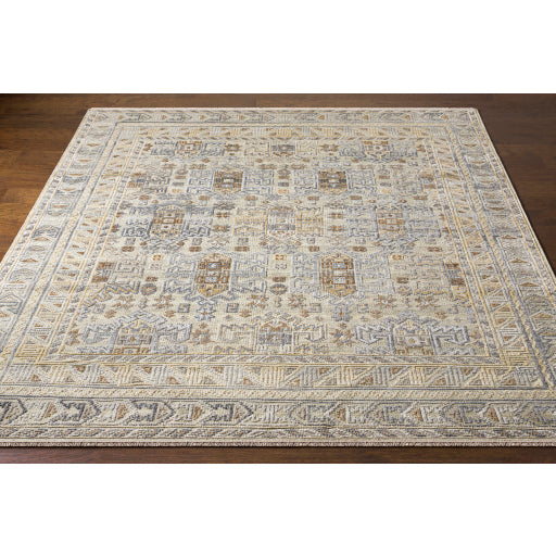 Featuring Nobility Tan / Grey Hand-Knotted Rug by Surya at Amethyst Home. Add an elegant touch to any space with this hand-knotted Nobility Tan / Grey Rug. Its blend of wool and viscose is ultra soft and smooth, while its timeless ornate motif with modern lines create an exquisite, timeless piece. Enjoy its high-low characteristics and luxurious feel to add a touch of sophistication . Amethyst Home provides interior design, new construction, custom furniture, and area rugs in the Denver metro area