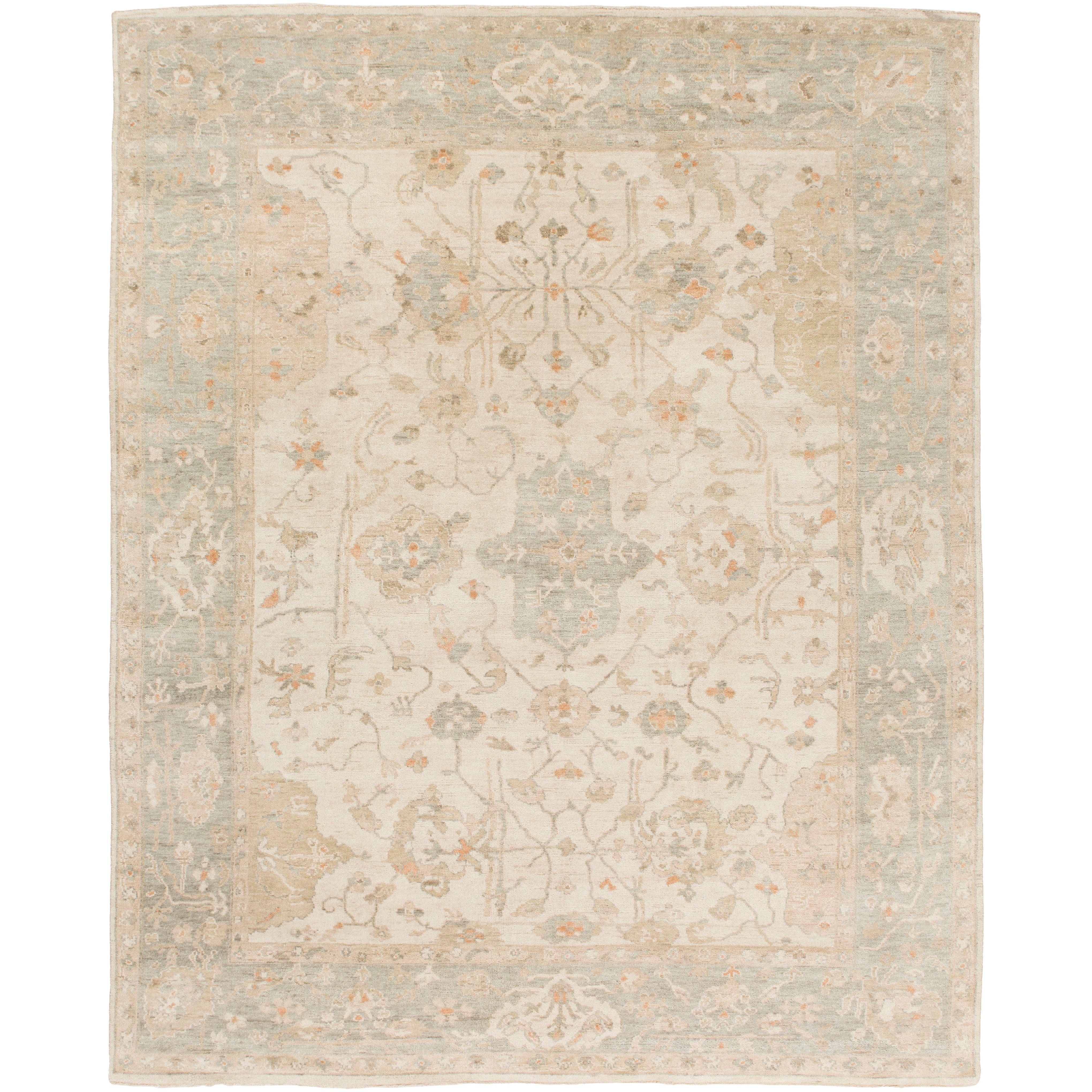 Featuring Normandy Natural / Ocean Hand-Knotted Rug by Surya at Amethyst Home. The Normandy Collection showcases traditional inspired designs that exemplify timeless styles of elegance, comfort, and sophistication. With their hand knotted construction, these rugs provide a durability that can not be found in other handmade constructions, and boasts the a.  Amethyst Home provides interior design, new home construction design consulting, vintage area rugs, and lighting in the Kansas City metro area.
