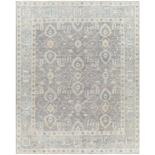 Featuring Palais Hand-Knotted Rug by Surya at Amethyst Home. Give your space an air of sophistication with our Palais Hand-Knotted Rug. Crafted with 100% wool in hues of charcoal, ivory, seafoam, and taupe, the rug features a soft texture and is contrasted with a deep center and bright border for an artful look. Perfect for adding depth and character to any room.
With their Hand-K. Amethyst Home provides interior design, new construction, custom furniture, and area rugs in the Calabasas metro area