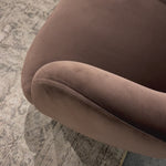 Velvety chocolate-brown upholstery pairs with an S-spring seat and enveloped frame for an inviting look and feel on this 360-degree swivel chair. Amethyst Home provides interior design, new home construction design consulting, vintage area rugs, and lighting in the Winter Garden metro area.