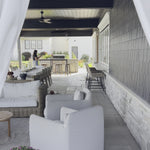 This Dade Outdoor Swivel Chair - Stone Grey is a fresh, outdoor-friendly spin on the swivel chair. Removable charcoal slipcover meets style with sensibility. Great in pairs. Cover or store inside during inclement weather and when not in use. Amethyst Home provides interior design, new home construction design consulting, vintage area rugs, and lighting in the Scottsdale metro area.