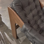 Featured in one of our recent home tours -- the Halston leather chair is the ultimate in comfort and surprised everyone who sat in it.  It has a hammock sling style construction that just feels sooo right. Amethyst Home provides interior design, new home construction design consulting, vintage area rugs, and lighting in the Newport Beach metro area.